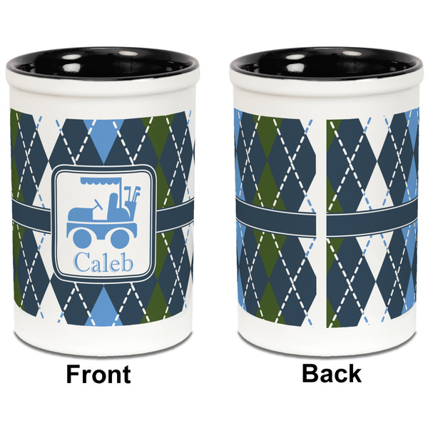 Blue Argyle Pencil Holder - Black - approval