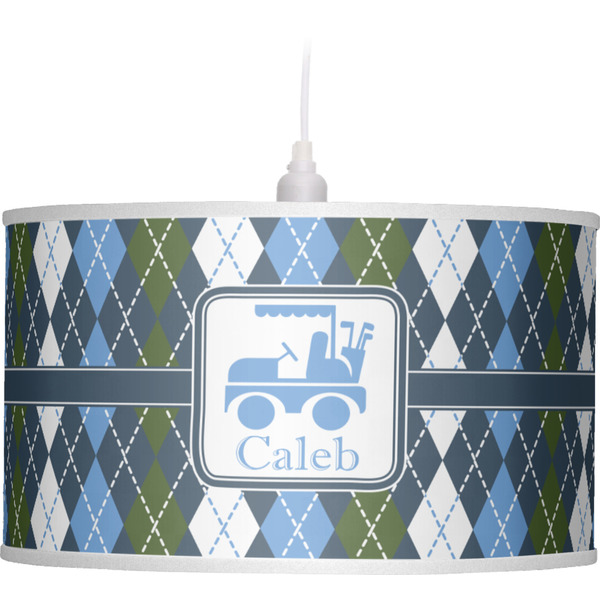 Blue Argyle Pendant Lamp Shade