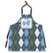 Blue Argyle Apron Without Pockets w/ Name or Text