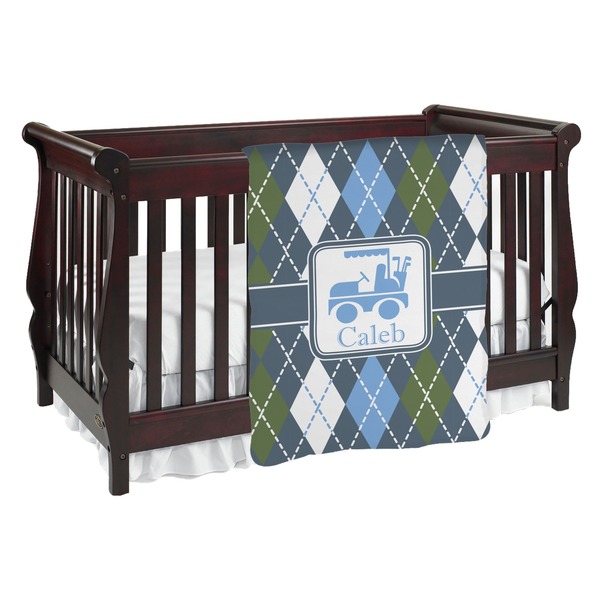 Custom Blue Argyle Baby Blanket (Personalized)