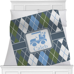 Blue Argyle Minky Blanket (Personalized)