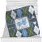 Blue Argyle Minky Blanket - Toddler / Throw - 60"x50" - Single Sided w/ Name or Text