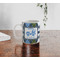 Blue Argyle Personalized Coffee Mug - Lifestyle