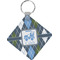 Blue Argyle Diamond Plastic Keychain w/ Name or Text