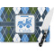 Blue Argyle Personalized Glass Cutting Board