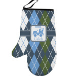 Blue Argyle Left Oven Mitt (Personalized)