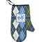 Blue Argyle Right Oven Mitt w/ Name or Text