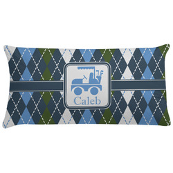 Blue Argyle Pillow Case - King w/ Name or Text