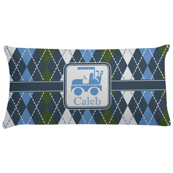 Custom Blue Argyle Pillow Case - King w/ Name or Text