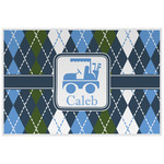 Blue Argyle Laminated Placemat w/ Name or Text