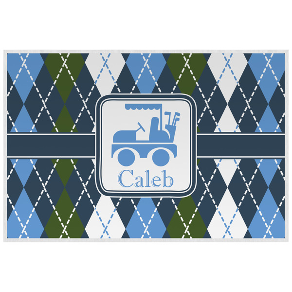 Custom Blue Argyle Laminated Placemat w/ Name or Text