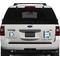 Blue Argyle Personalized Square Car Magnets on Ford Explorer