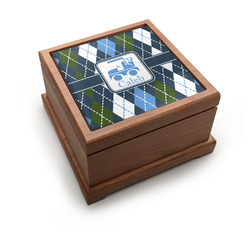 Blue Argyle Pet Urn w/ Name or Text