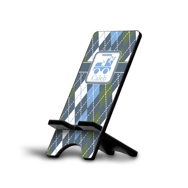 Custom Blue Argyle Cell Phone Stand (Personalized)