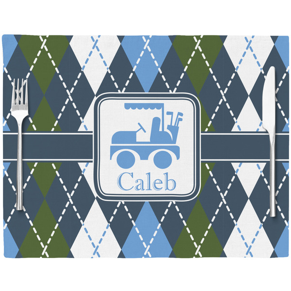 Blue Argyle Placemat with Props