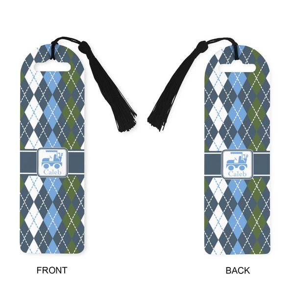 Blue Argyle Plastic Bookmarks - Approval