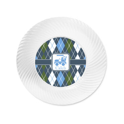 Blue Argyle Plastic Party Appetizer & Dessert Plates - 6" (Personalized)