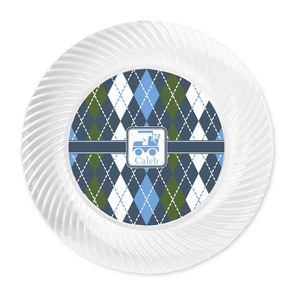 Blue Argyle Plastic Party Dinner Plates - Approval