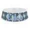 Blue Argyle Plastic Dog Bowl - Large (Personalized)