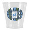 Blue Argyle Plastic Shot Glass (Personalized)