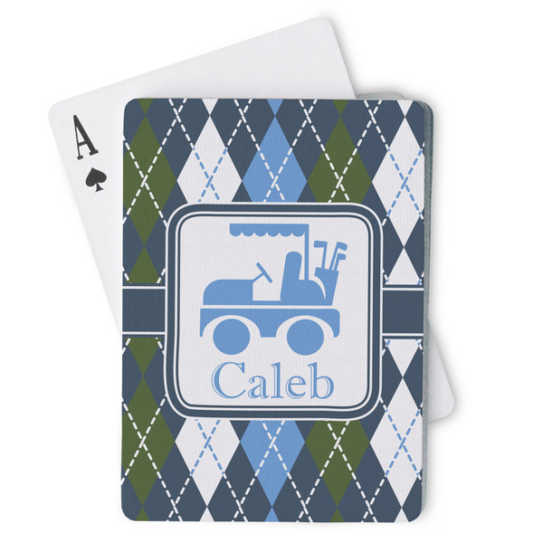 Custom Blue Argyle Playing Cards (Personalized)