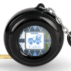Blue Argyle Pocket Tape Measure - 6 Ft w/ Carabiner Clip (Personalized)