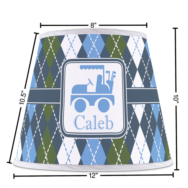 Blue Argyle Poly Film Empire Lampshade - Dimensions