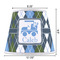 Blue Argyle Poly Film Empire Lampshade - Dimensions