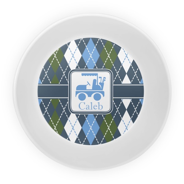 Blue Argyle Melamine Bowl - Center