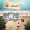 Blue Argyle Pool Towel Lifestyle