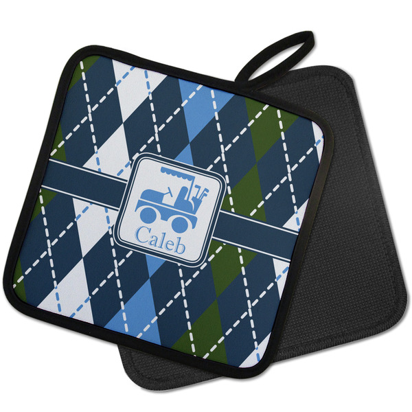 Blue Argyle Pot Holders - PARENT MAIN