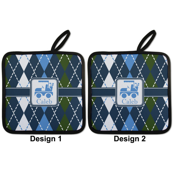 Blue Argyle Pot Holders - Set of 2 APPROVAL
