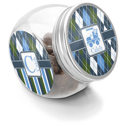 Blue Argyle Puppy Treat Jar (Personalized)