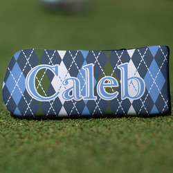 Blue Argyle Blade Putter Cover (Personalized)