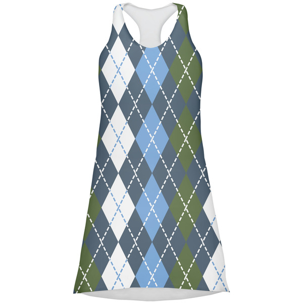 Custom Blue Argyle Racerback Dress - X Small