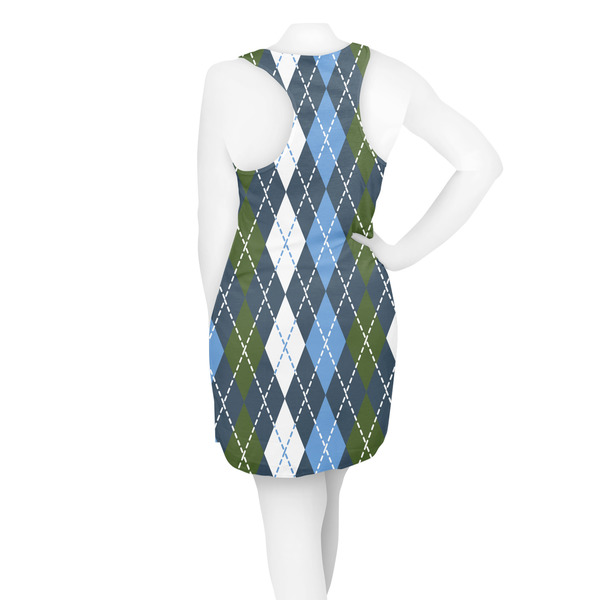 Blue Argyle Racerback Dress - On Model - Back