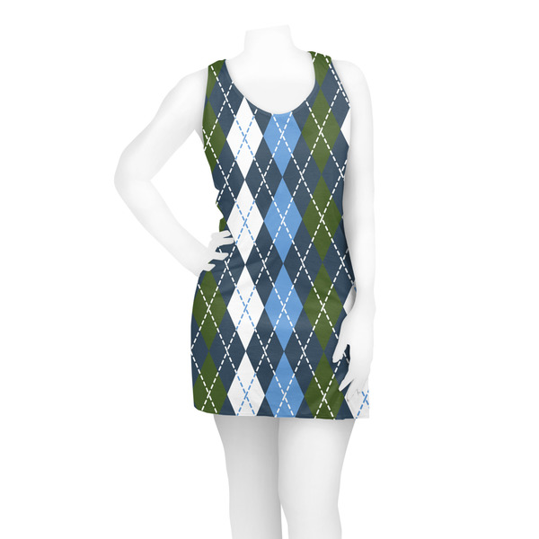Blue Argyle Racerback Dress - On Model - Front