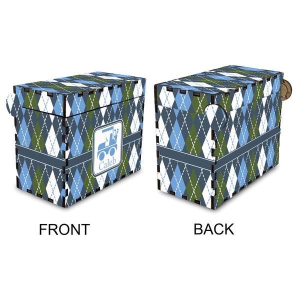 Blue Argyle Recipe Box - Full Color - Approval