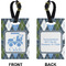 Blue Argyle Rectangle Luggage Tag (Front + Back)