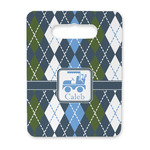 Blue Argyle Rectangular Trivet with Handle (Personalized)
