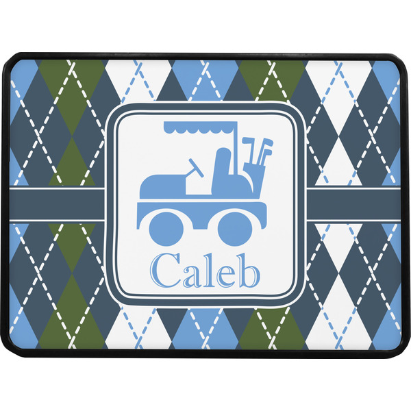 Blue Argyle Rectangular Car Hitch Cover w/ FRP Insert