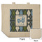 Blue Argyle Reusable Cotton Grocery Bag - Front & Back View