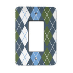Blue Argyle Rocker Style Light Switch Cover - Single Switch