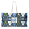 Blue Argyle Large Tote Bag with Rope Handles (Personalized)