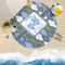 Blue Argyle Round Beach Towel Lifestyle