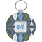 Blue Argyle Round Keychain (Personalized)