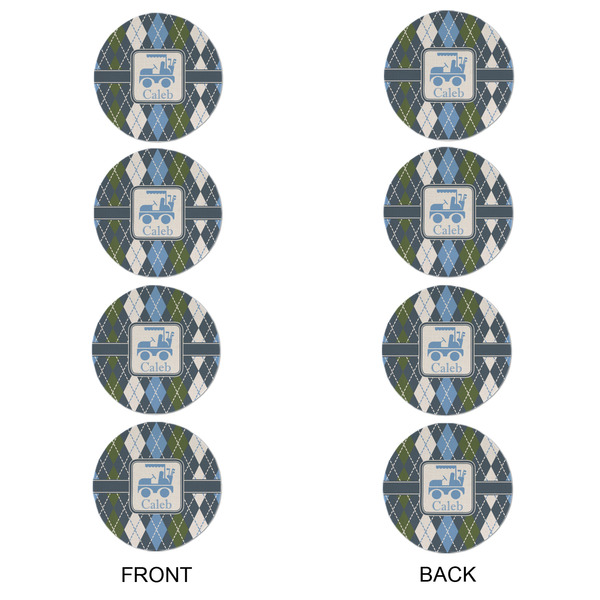 Blue Argyle Round Linen Placemats - APPROVAL Set of 4 (double sided)