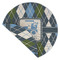 Blue Argyle Round Linen Placemats - Front (folded corner double sided)