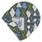 Blue Argyle Round Linen Placemats - MAIN (Double-Sided)