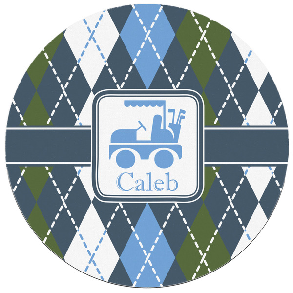 Blue Argyle Round Mousepad - APPROVAL